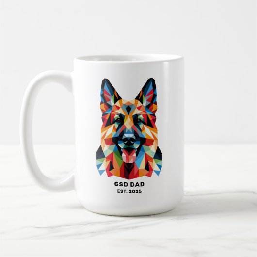 German Shepherd Dog Dad Established Date Kaffeetasse (Links)