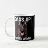 German Shepherd Dog Ears Up System Armed T Shirt Kaffeetasse (Links)