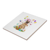 German Shepherd Dog Easter Egg Hunting Basket East Fliese (Seite)