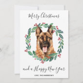 German Shepherd Dog Elegant Frohe Weihnachten (Vorderseite)