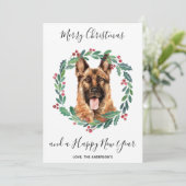 German Shepherd Dog Elegant Frohe Weihnachten (Stehend Vorderseite)