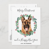 German Shepherd Dog Elegant Frohe Weihnachten (Vorne/Hinten)