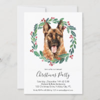 German Shepherd Dog Elegantes Weihnachtsfest Party