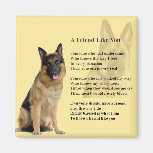German Shepherd Dog - Freundschaftsgedicht Magnet (Vorne)