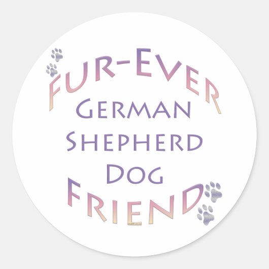 German Shepherd Dog Furever Runder Aufkleber (Vorderseite)