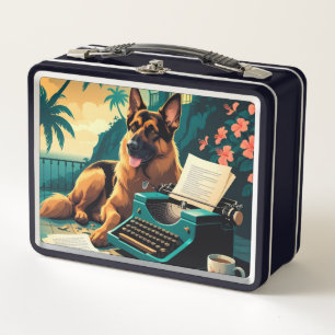 German Shepherd Dog Gentleman Vintag Metall Brotdose