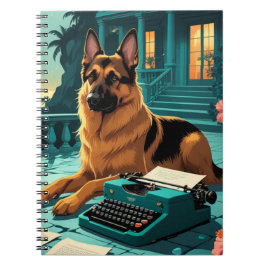 German Shepherd Dog Gentleman Vintag Notizblock