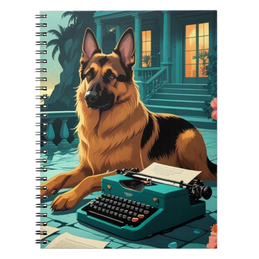 German Shepherd Dog Gentleman Vintag Notizblock (Vorderseite)