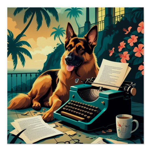 German Shepherd Dog Gentleman Vintag Poster (Vorderseite)
