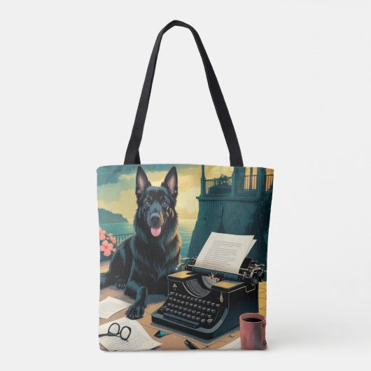 German Shepherd Dog Gentleman Vintag Tasche (Rückseite)