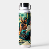 German Shepherd Dog Gentleman Vintag Trinkflasche (Rückseite)