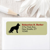 German Shepherd Dog GSD Silhouette Rücksendeadress (Insitu)