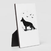 German Shepherd Dog � Halloween Moon Silhouette Cl Fotoplatte (Seite)