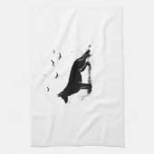 German Shepherd Dog � Halloween Moon Silhouette Cl Geschirrtuch (Vertikal)