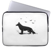 German Shepherd Dog - Halloween Moon Silhouette Cl Laptopschutzhülle (Vorderseite)
