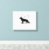 German Shepherd Dog - Halloween Moon Silhouette Cl Leinwanddruck (Insitu (Holzboden))