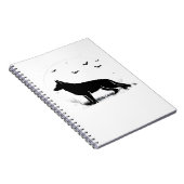 German Shepherd Dog � Halloween Moon Silhouette Cl Notizblock (Rechte Seite)