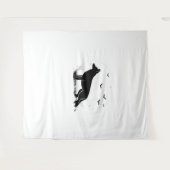 German Shepherd Dog - Halloween Moon Silhouette Cl Wandteppich (Vorderseite (Horizontal))