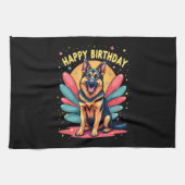 German Shepherd Dog Happy Birthday Party Shep Clot Geschirrtuch (Horizontal)