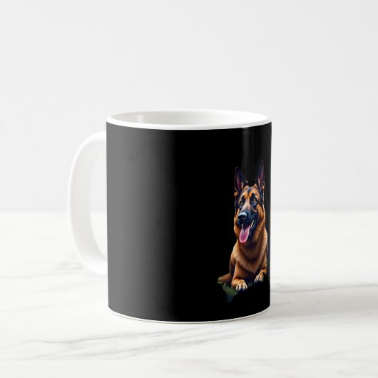 German Shepherd Dog Head Portrait Dog Lover Pet Ow Kaffeetasse (Vorderseite Links)
