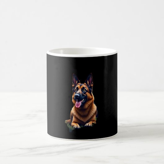 German Shepherd Dog Head Portrait Dog Lover Pet Ow Kaffeetasse (Mittel)