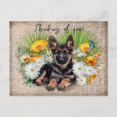 German Shepherd Dog in Wildflowers Custom Postcard Postkarte (Vorderseite)