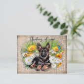 German Shepherd Dog in Wildflowers Custom Postcard Postkarte (Stehend Vorderseite)