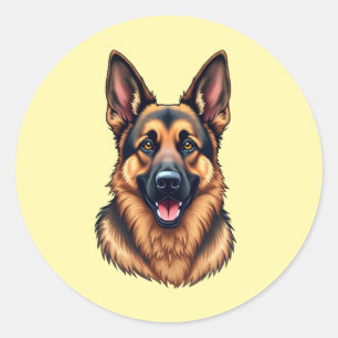 German Shepherd Dog - Loyal & Intelligent Dog Lieb Runder Aufkleber