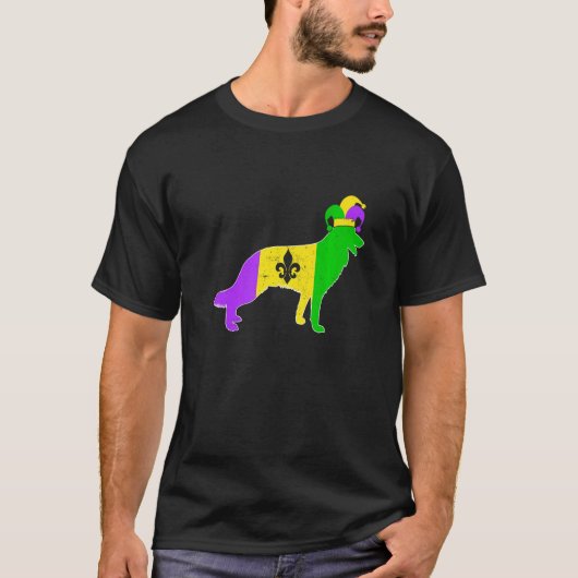 German Shepherd Dog Mardi Gras Carnivals Funny Pup T-Shirt (Vorderseite)