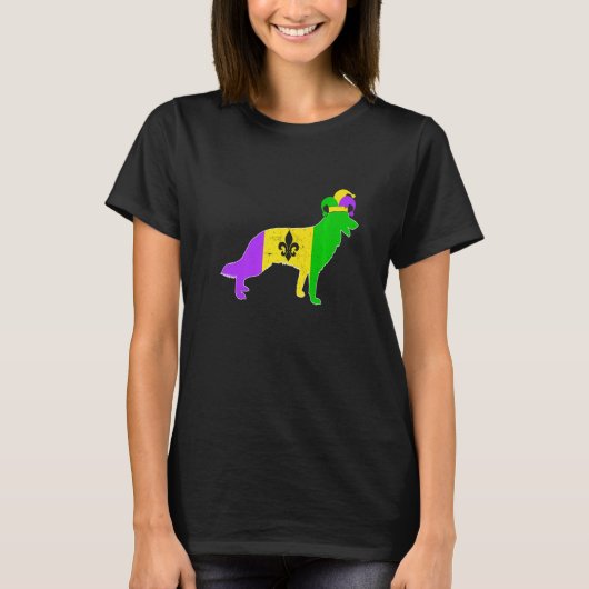 German Shepherd Dog Mardi Gras Carnivals Funny Pup T-Shirt (Vorderseite)