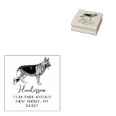 German Shepherd Dog Modern Return Address Gummistempel (Stempel)