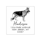 German Shepherd Dog Modern Return Address Gummistempel (Prägung)