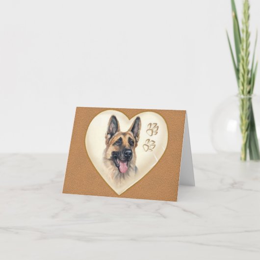 German Shepherd Dog Note card, Thank you cards Dankeskarte (Vorderseite)
