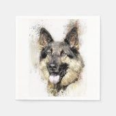 German Shepherd Dog Paper Napkin Serviette (Vorderseite)