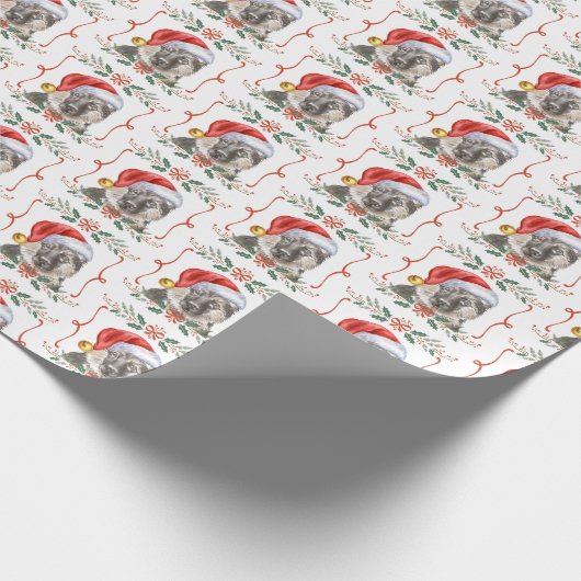 German Shepherd Dog Pattern Weihnachten Geschenkpapier (Ecke)