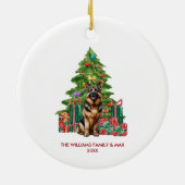 German Shepherd Dog Personalisiert Weihnachten Keramik Ornament (Hinten)