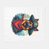 German Shepherd Dog Pirate Copy Fleecedecke (Vorderseite (Horizontal))