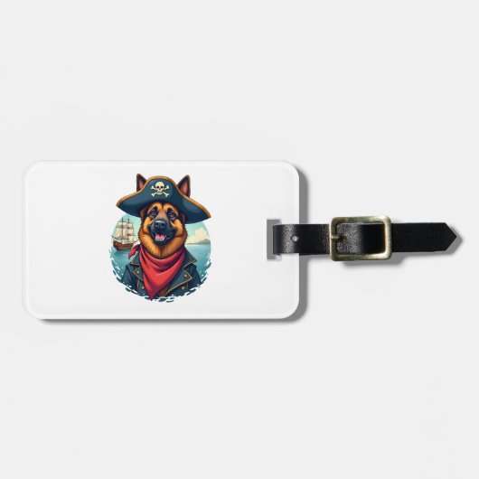 German Shepherd Dog Pirate Copy Gepäckanhänger (Vorderseite horizontal)