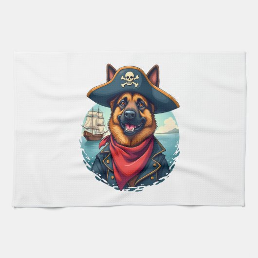 German Shepherd Dog Pirate Copy Geschirrtuch (Horizontal)
