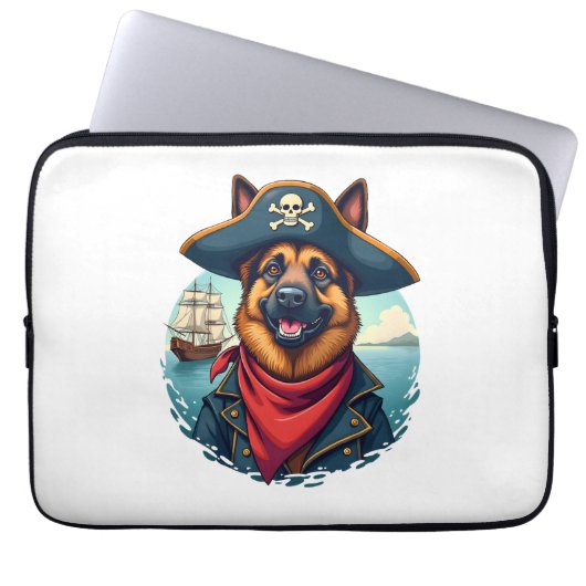 German Shepherd Dog Pirate Copy Laptopschutzhülle (Vorderseite)