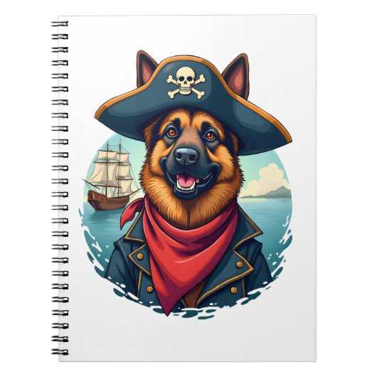 German Shepherd Dog Pirate Copy Notizblock (Vorderseite)