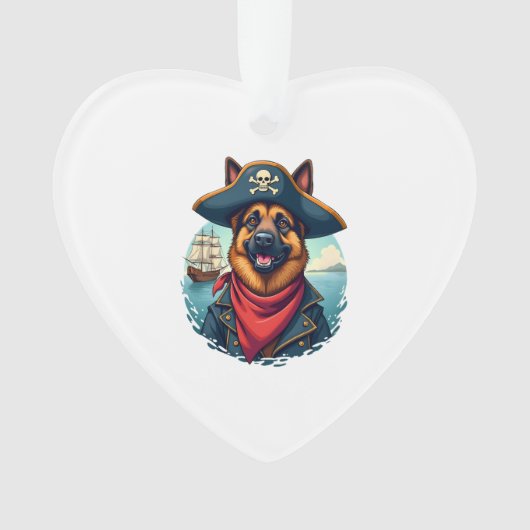 German Shepherd Dog Pirate Copy Ornament (Vorderseite)