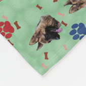 German Shepherd Dog Portrait Fleecedecke (Ecke)