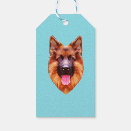 German Shepherd Dog Portrait Geschenkanhänger (Rückseite)