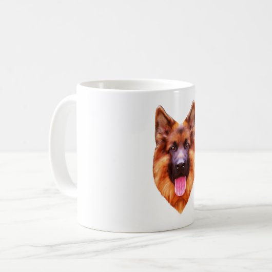 German Shepherd Dog Portrait Kaffeetasse (Vorderseite Links)