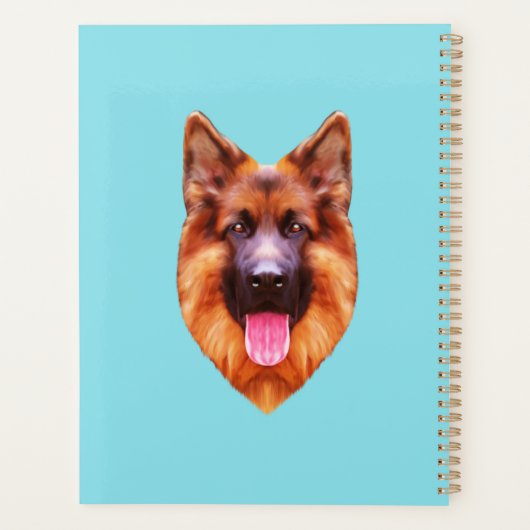 German Shepherd Dog Portrait Planer (Rückseite)