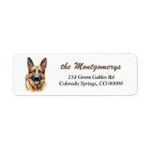 German Shepherd Dog Portrait Return Address Label (Vorne)