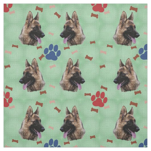 German Shepherd Dog Portrait Stoff (Muster)