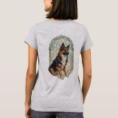 German Shepherd Dog Portrait With Stained Glass  T-Shirt (Rückseite)