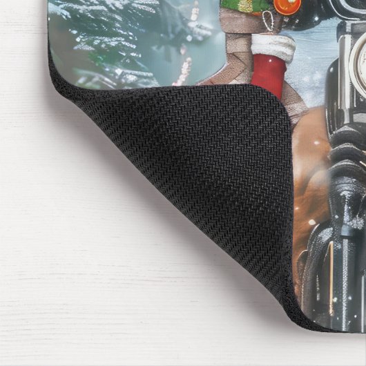 German Shepherd Dog Riding Motorrad Weihnachten Mousepad (Ecke)